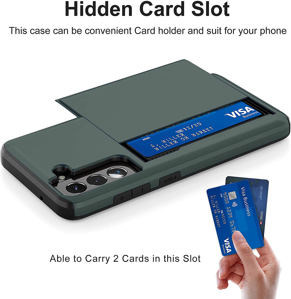 Samsung Galaxy S21 FE Shockproof Wallet Case Card Cover GREEN