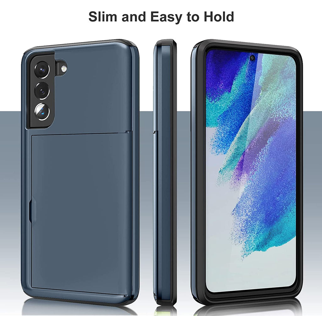 Samsung Galaxy S21 Plus Shockproof Wallet Case Card Cover BLUE