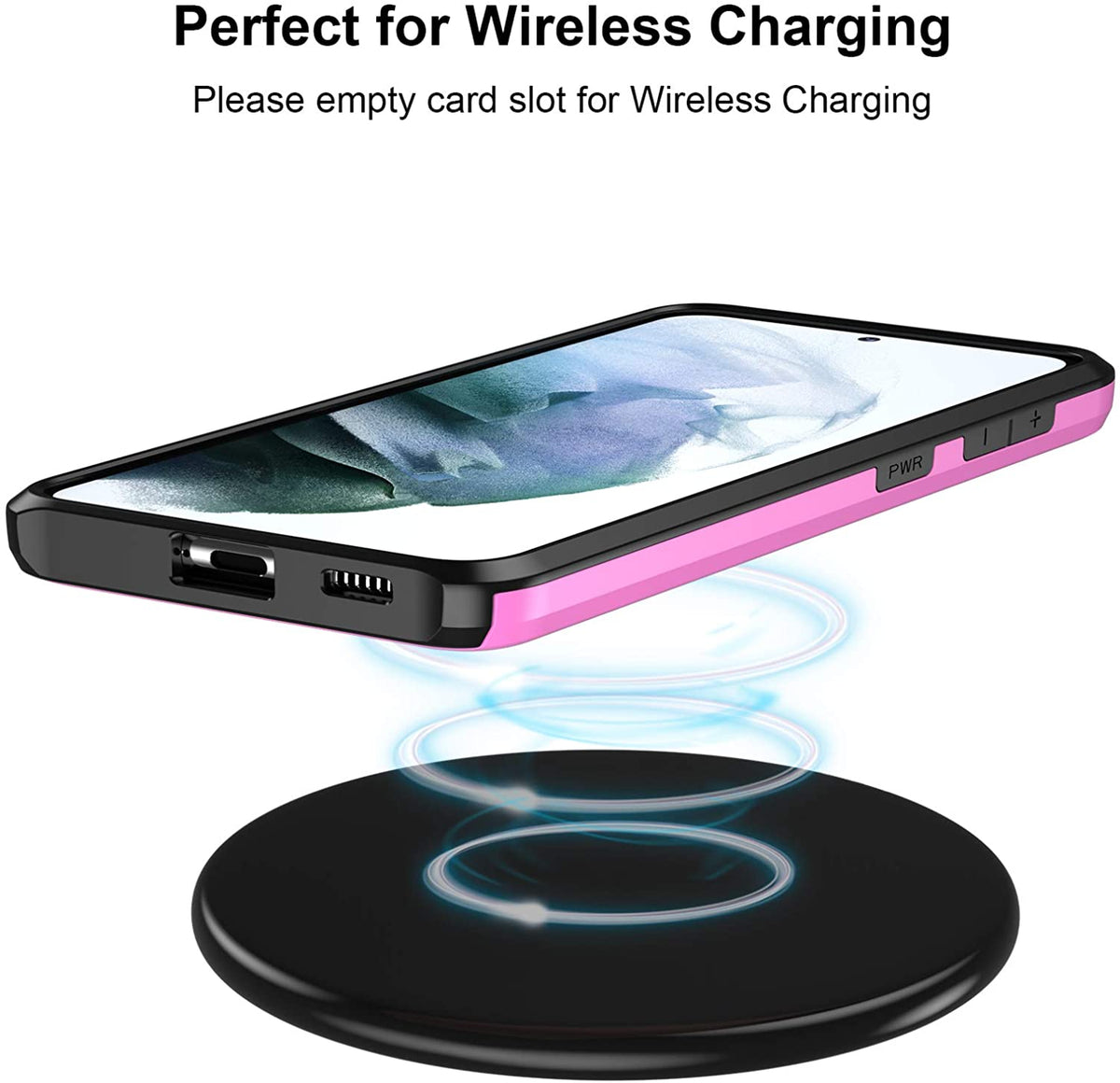 Samsung Galaxy S21 Plus Shockproof Wallet Case Card Cover HOT PINK