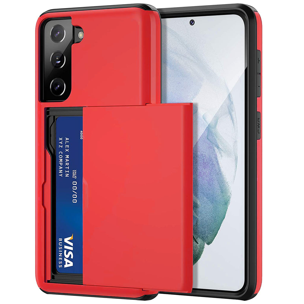 Samsung Galaxy S22 Plus Shockproof Wallet Case Card Cover RED