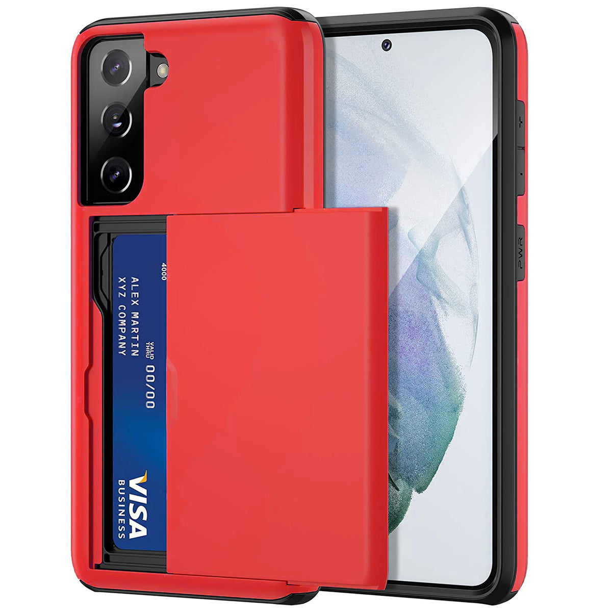 Samsung Galaxy S22 Plus Shockproof Wallet Case Card Cover RED