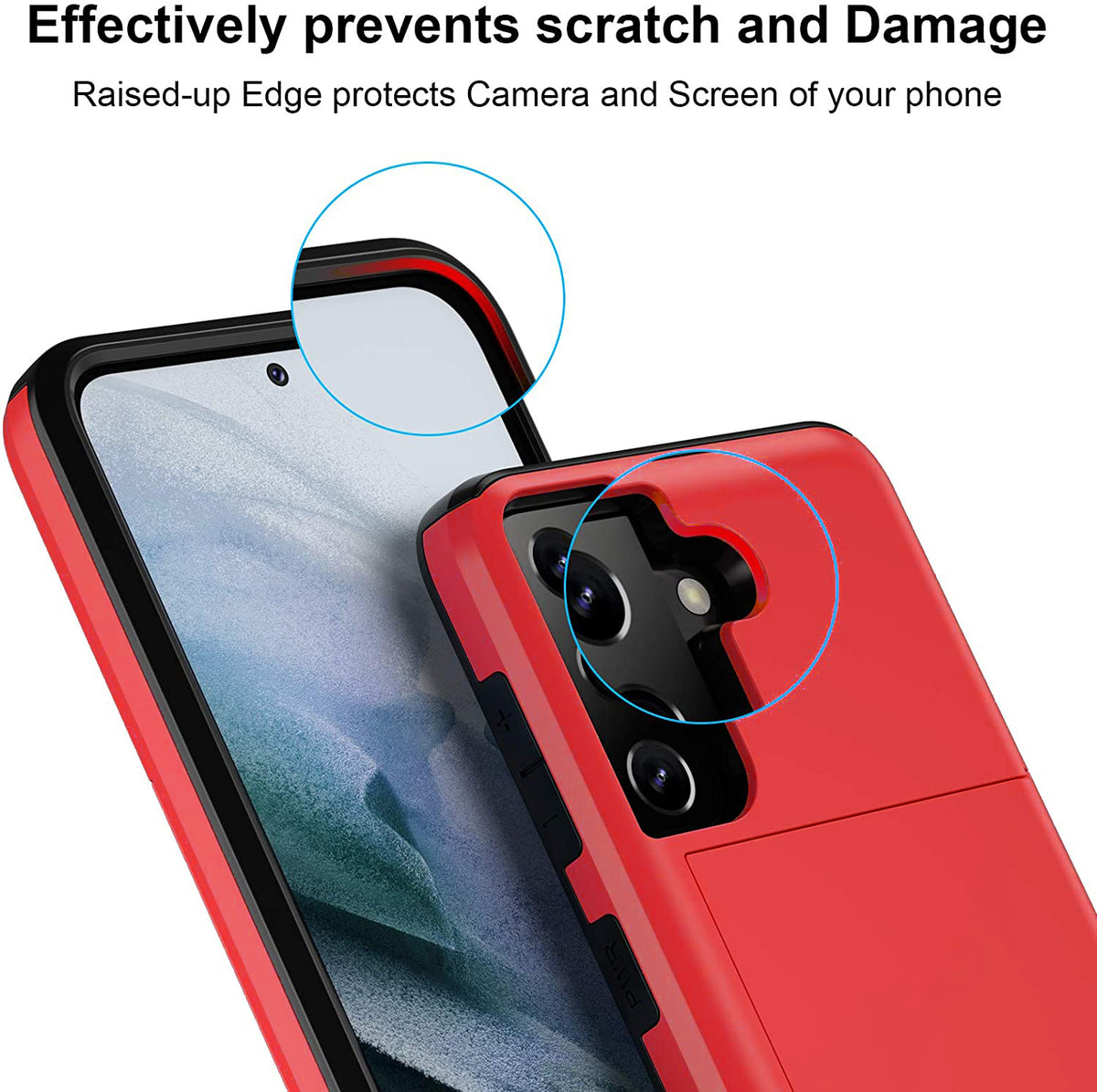 Samsung Galaxy S22 Plus Shockproof Wallet Case Card Cover RED