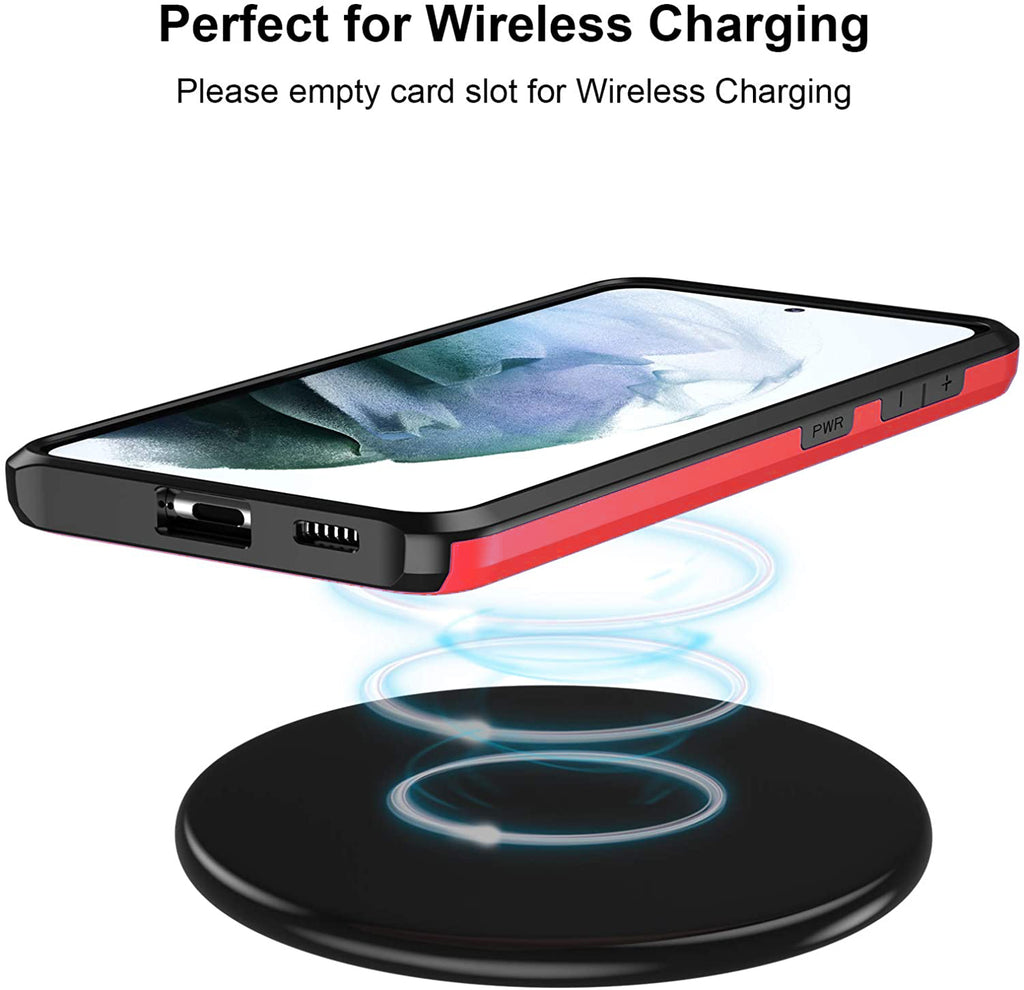 Samsung Galaxy S22 Plus Shockproof Wallet Case Card Cover RED