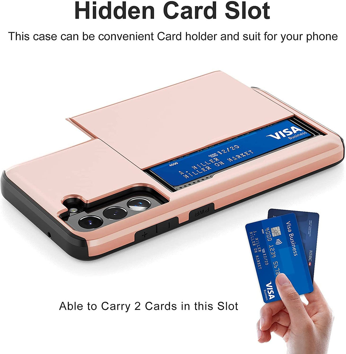 Samsung Galaxy S22 Shockproof Wallet Case Card Cover PINK