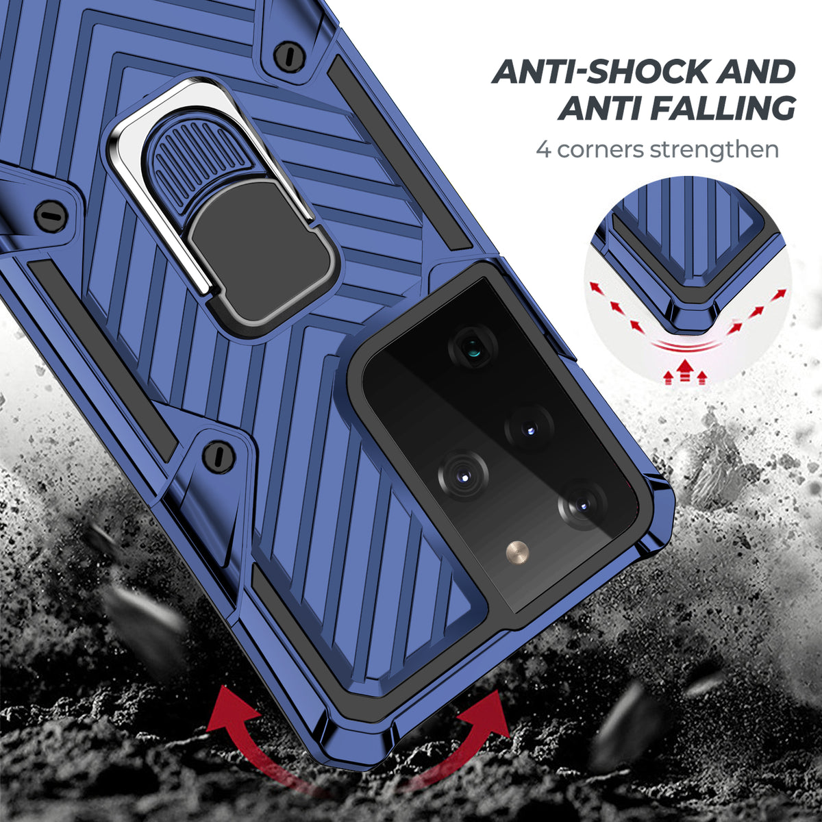 Samsung Galaxy S21 Ultra Rugged Tough Case Shockproof Hybrid Cover BLUE