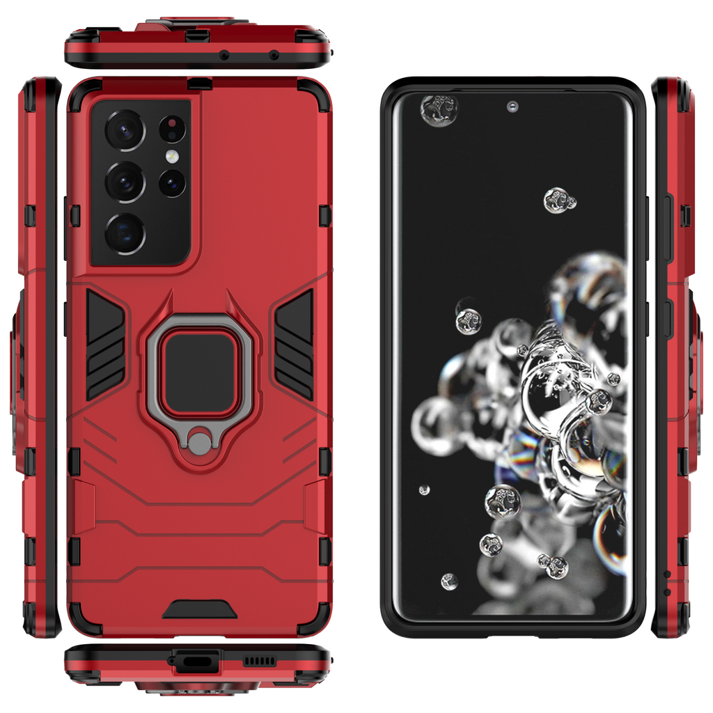 Samsung Galaxy S21 Ultra Rugged Tough Case Shockproof Hybrid Cover RED