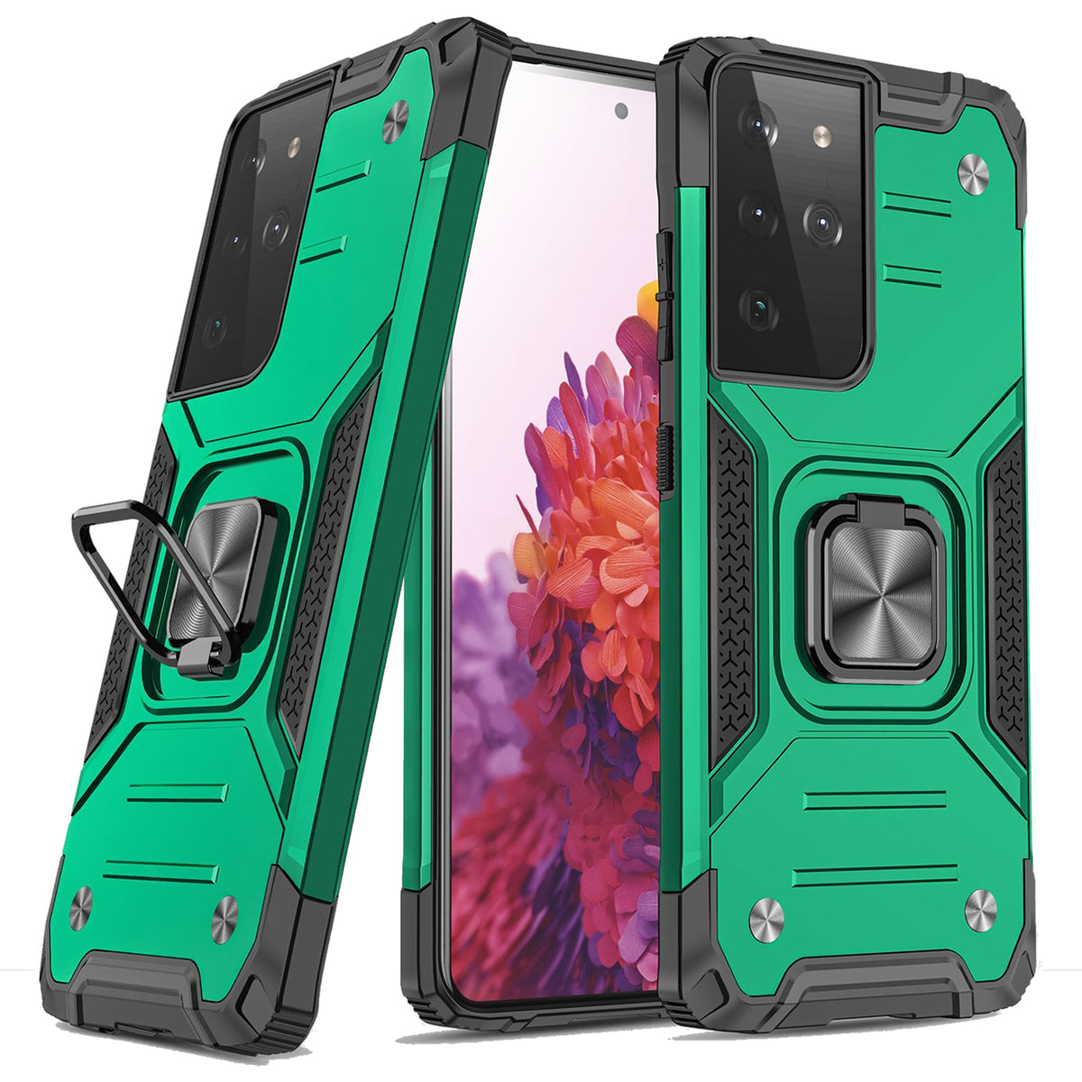 Samsung Galaxy S21 Ultra Rugged Tough Case Shockproof Hybrid Cover DARK GREEN