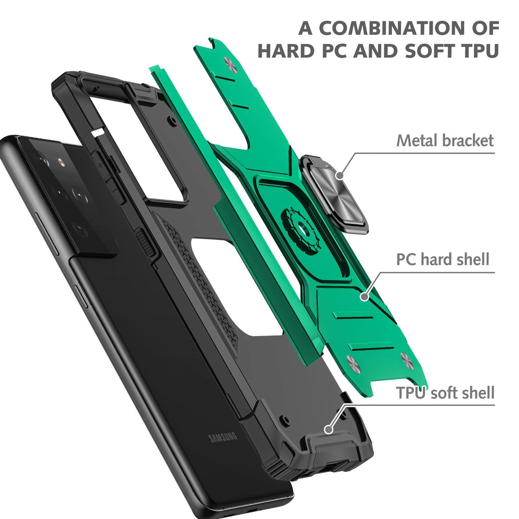 Samsung Galaxy S21 Ultra Rugged Tough Case Shockproof Hybrid Cover DARK GREEN