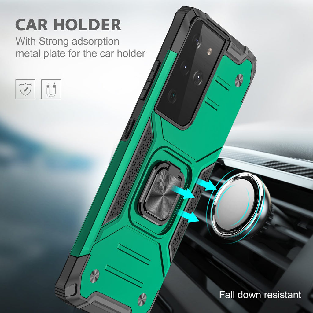 Samsung Galaxy S21 Ultra Rugged Tough Case Shockproof Hybrid Cover DARK GREEN