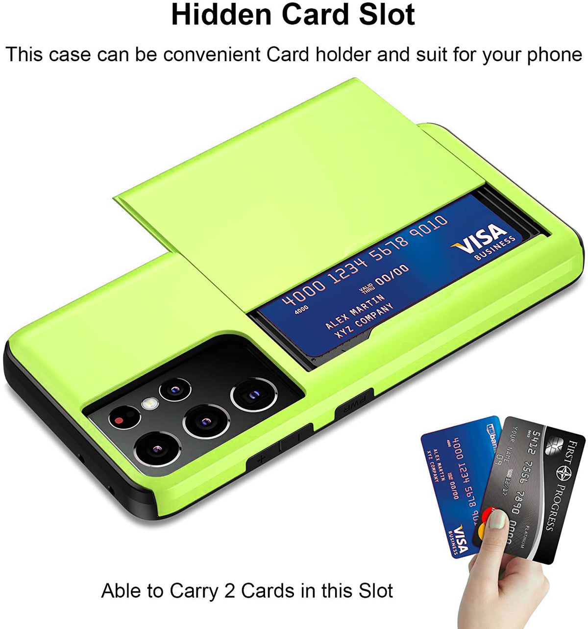 Samsung Galaxy S21 Ultra Shockproof Wallet Case Card Cover GREEN