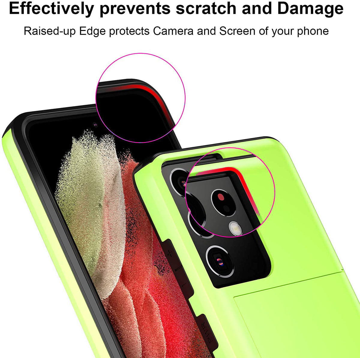 Samsung Galaxy S21 Ultra Shockproof Wallet Case Card Cover GREEN