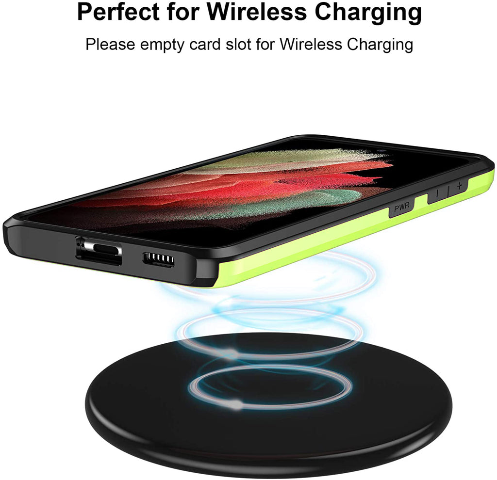 Samsung Galaxy S21 Ultra Shockproof Wallet Case Card Cover GREEN
