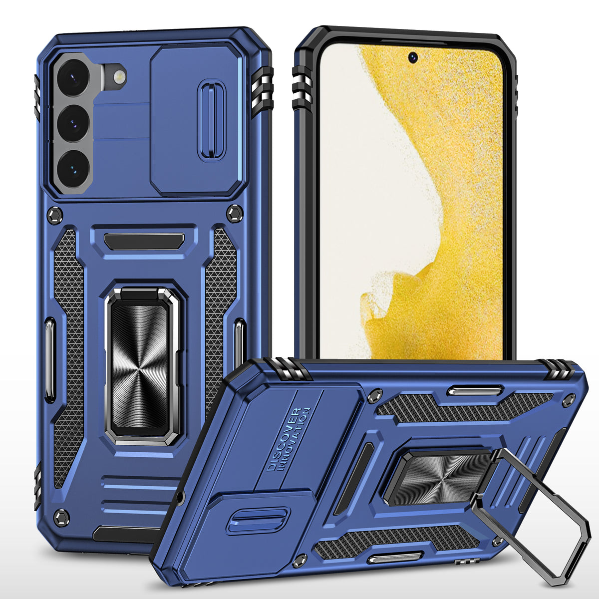 Samsung S22 Case Shockproof Kickstand Hybrid Cover DARK BLUE