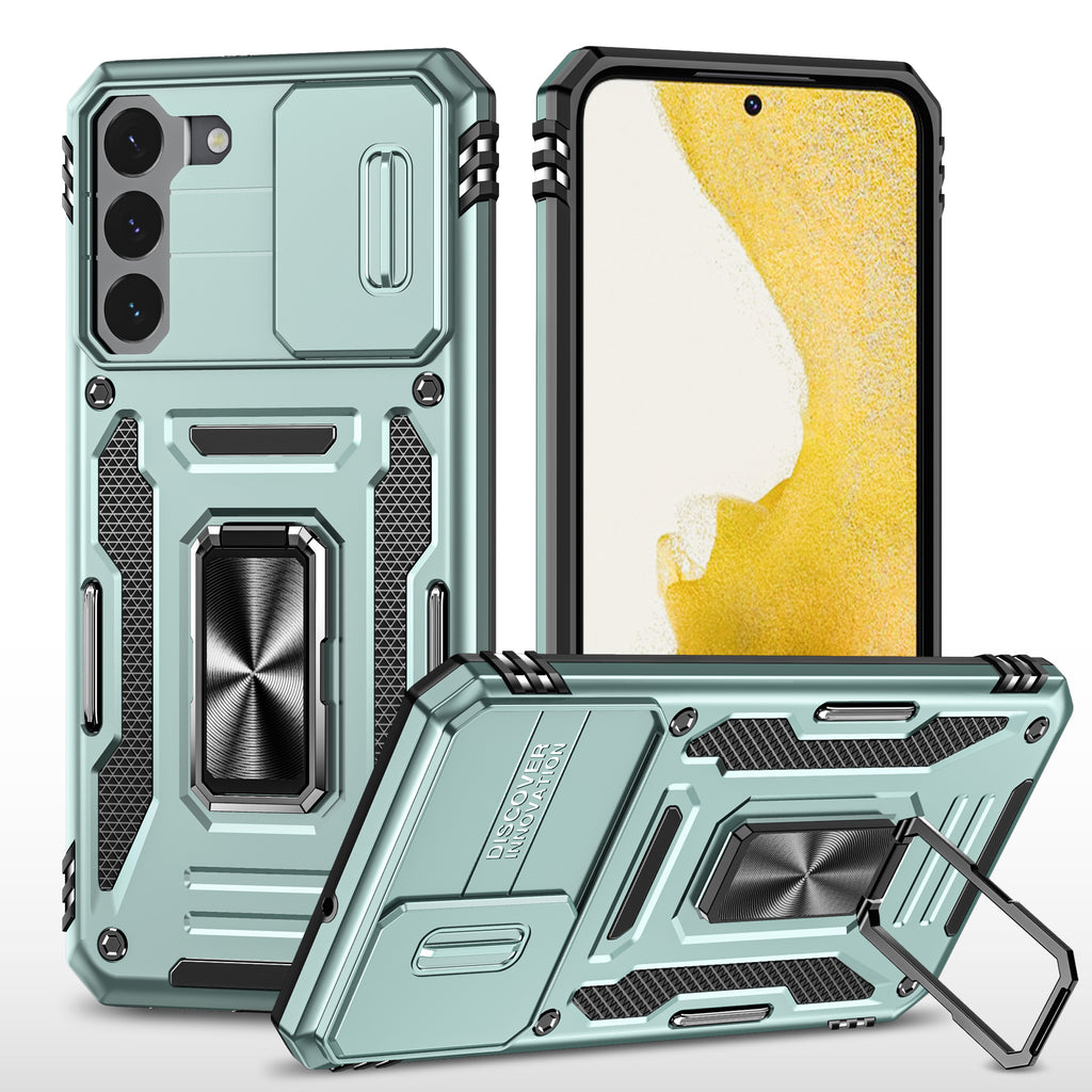 Samsung S22 Case Shockproof Kickstand Hybrid Cover LIGHT GREEN