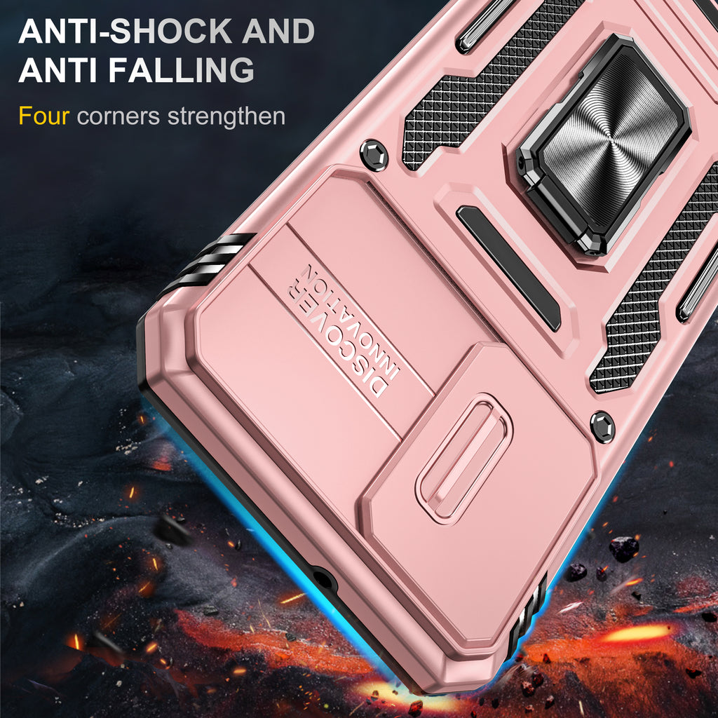 Samsung S22 Case Shockproof Kickstand Hybrid Cover PINK