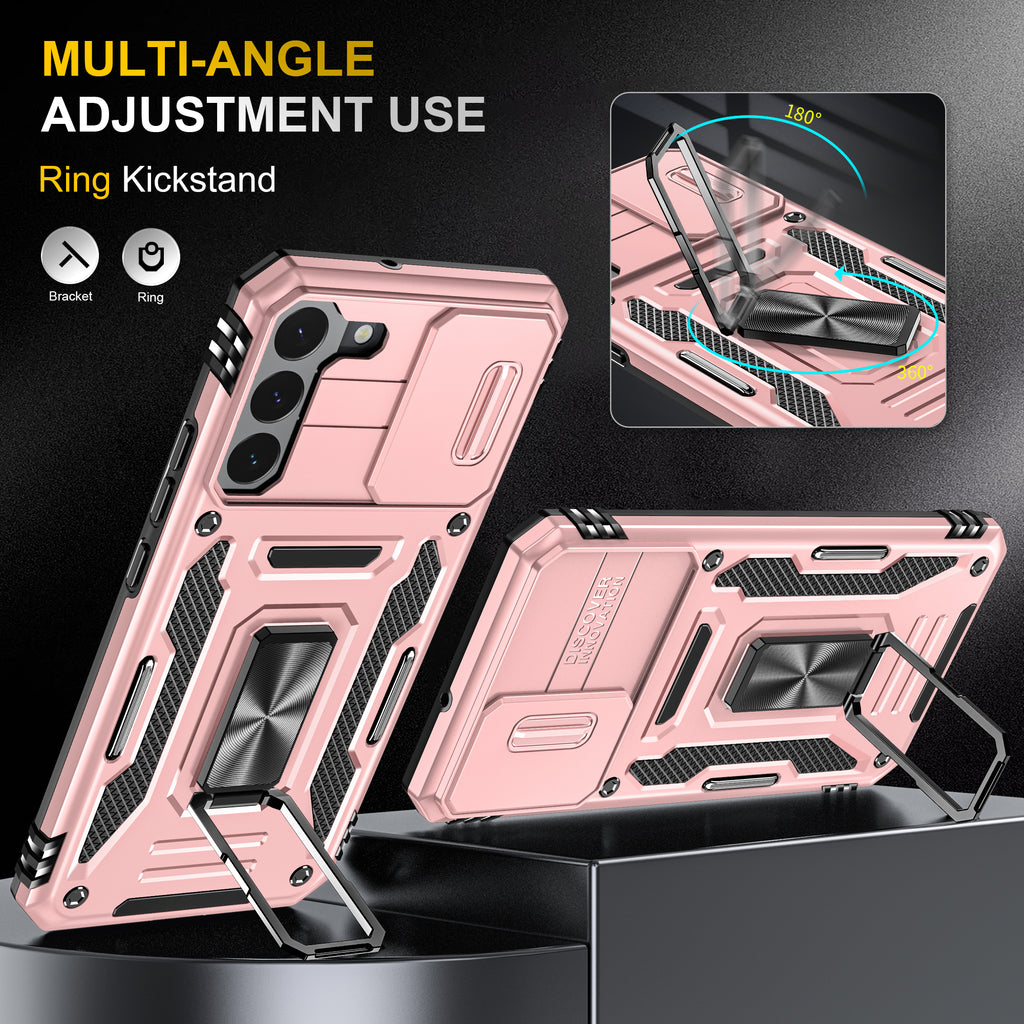 Samsung S22 Case Shockproof Kickstand Hybrid Cover PINK