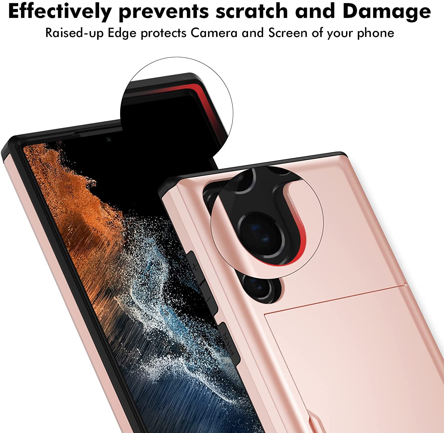 Samsung Galaxy S23 Ultra Shockproof Wallet Case Card Cover PINK