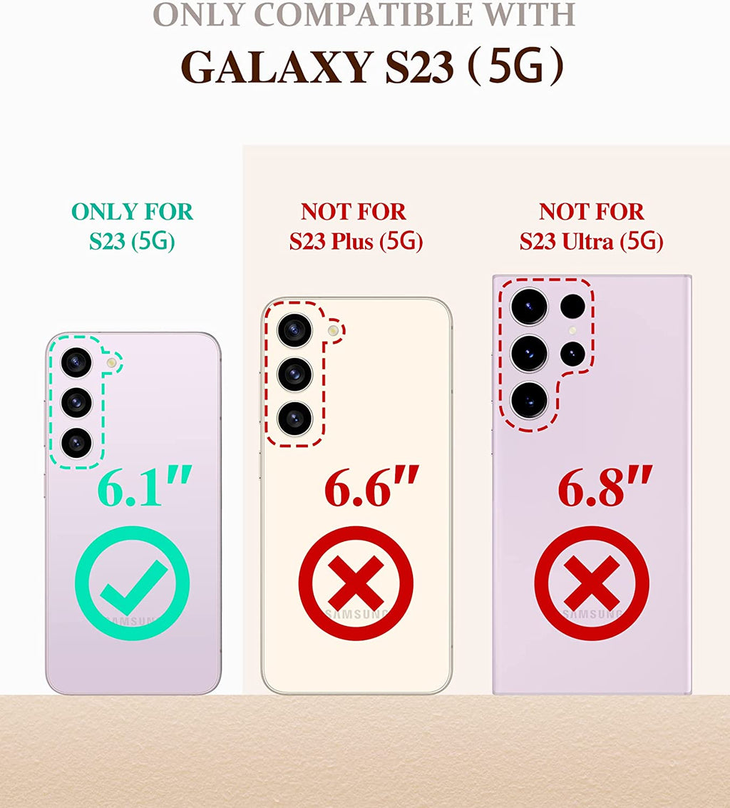 Samsung Galaxy S23 Shockproof Wallet Case Card Cover PINK