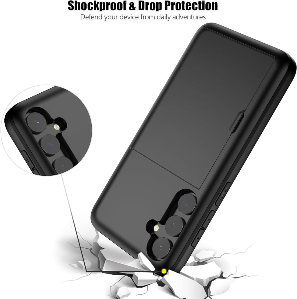 Samsung Galaxy S23 Plus Shockproof Wallet Case Card Cover BLACK