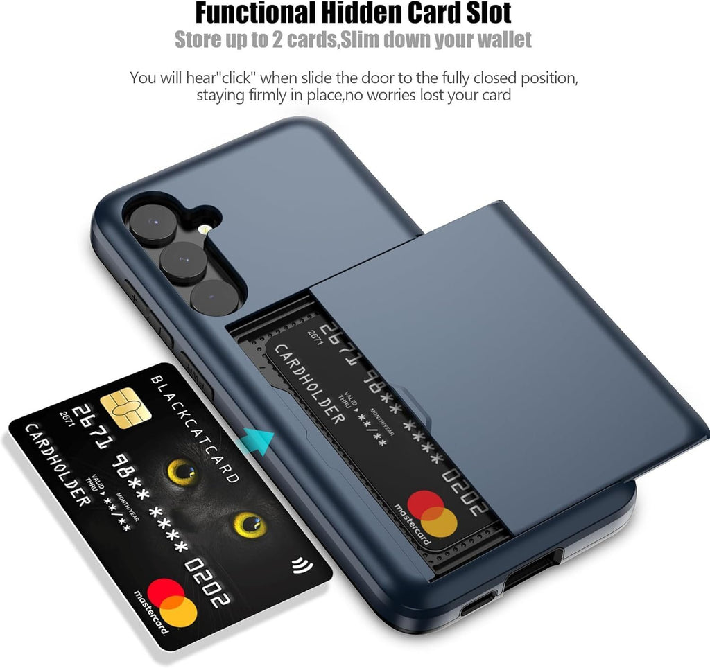 Samsung Galaxy S23 Shockproof Wallet Case Card Cover BLUE