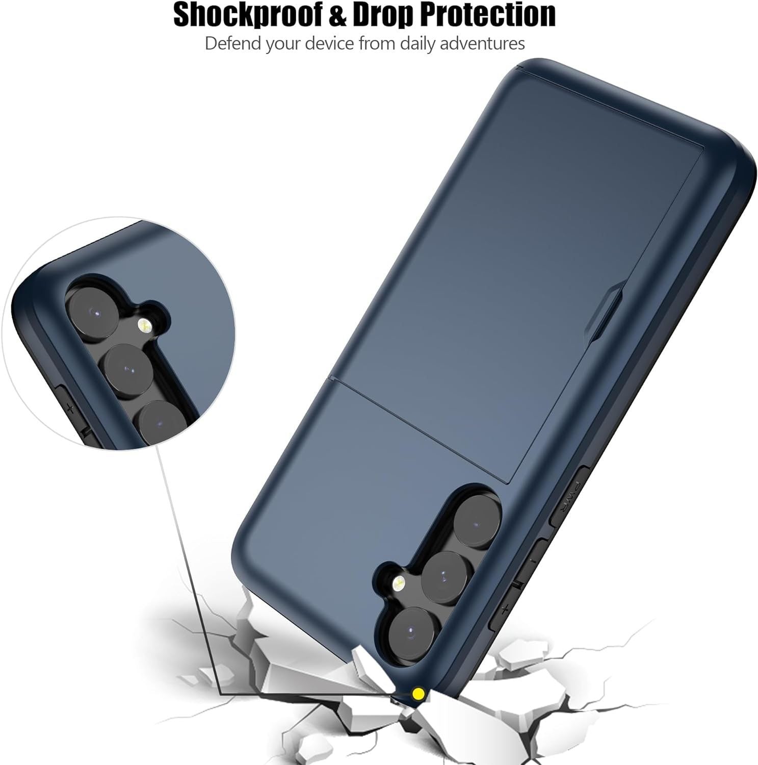Samsung Galaxy S23 Shockproof Wallet Case Card Cover BLUE