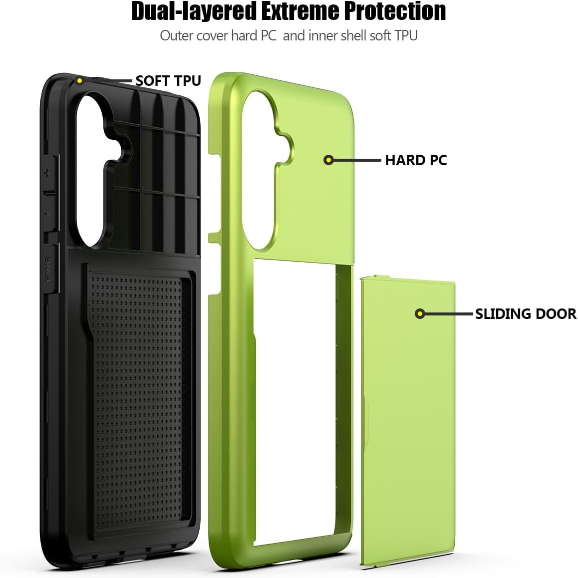 Samsung Galaxy S24 FE Shockproof Wallet Case Card Cover GREEN
