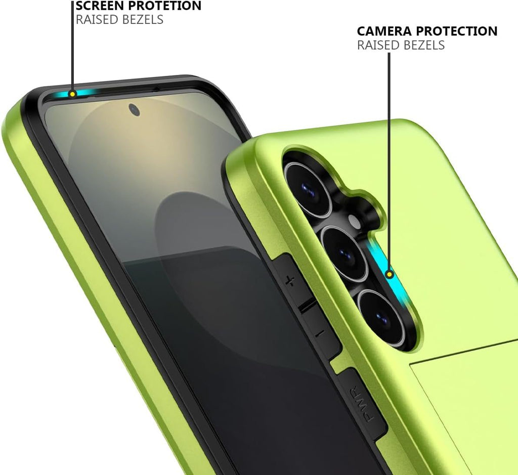Samsung Galaxy S24 FE Shockproof Wallet Case Card Cover GREEN