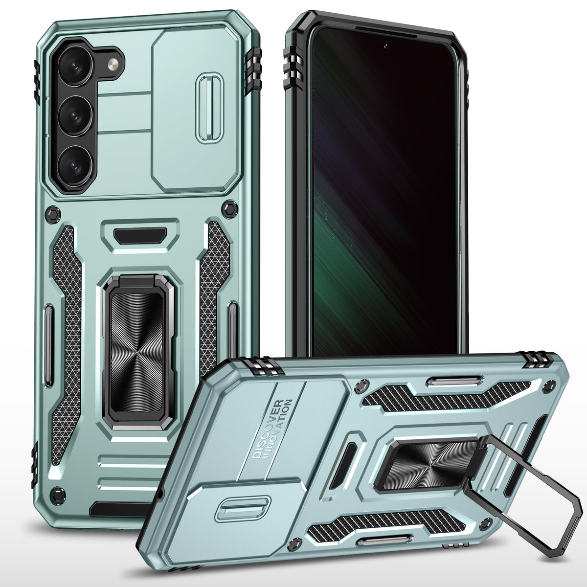 Samsung S23 Plus Case Shockproof Kickstand Hybrid Cover LIGHT GREEN