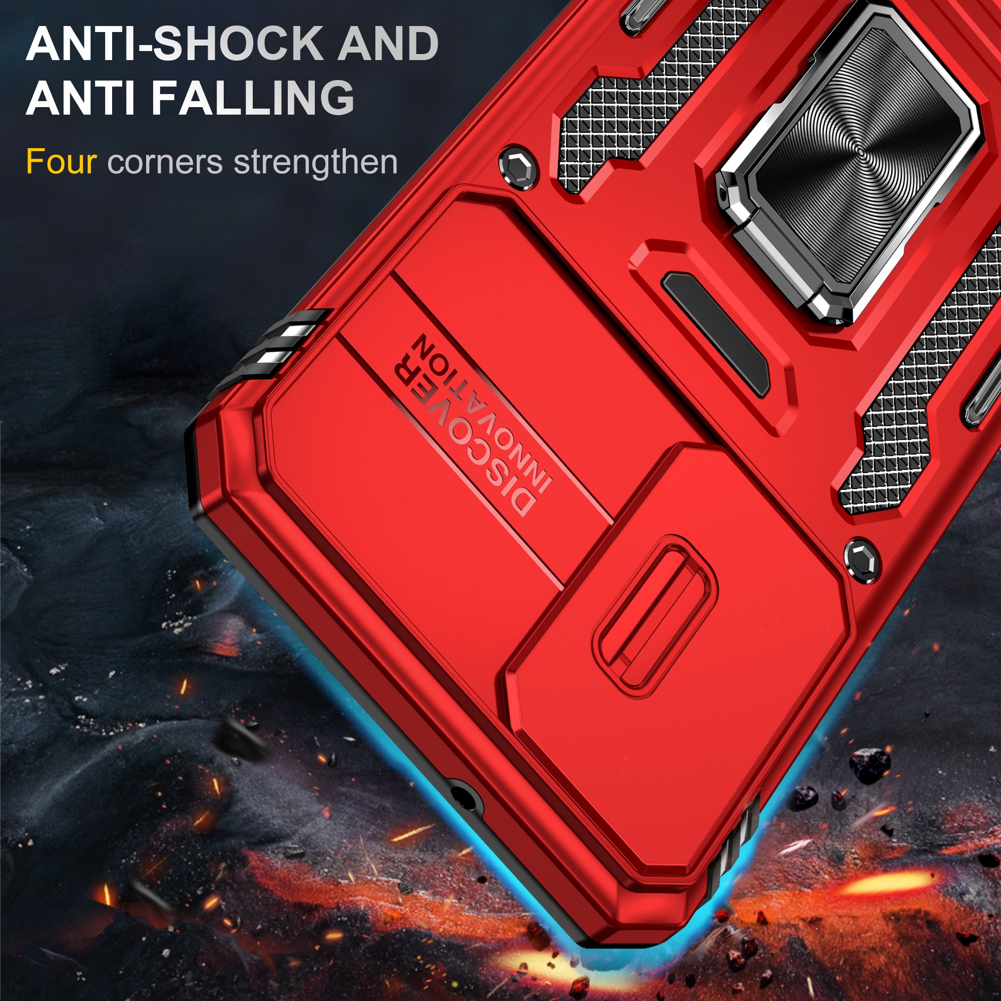 Samsung S23 Plus Case Shockproof Kickstand Hybrid Cover RED