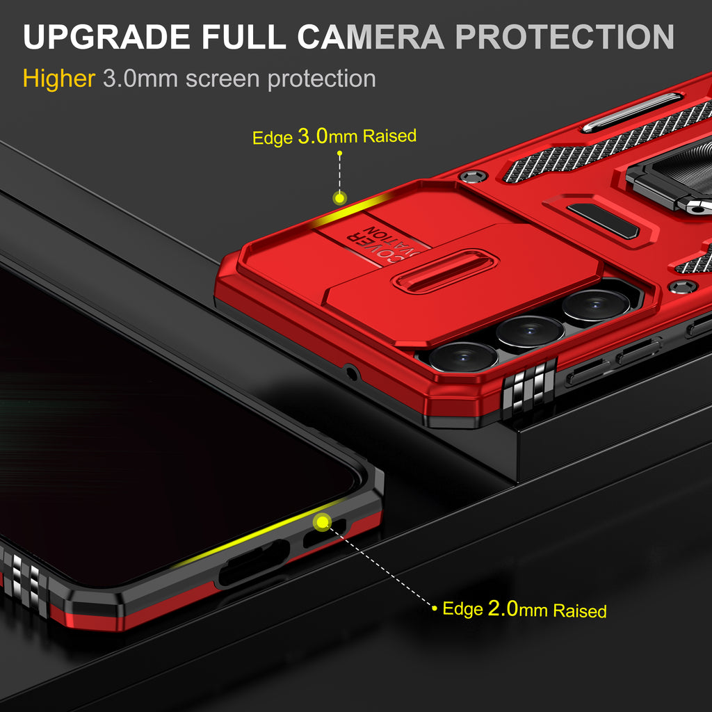 Samsung S23 Plus Case Shockproof Kickstand Hybrid Cover RED