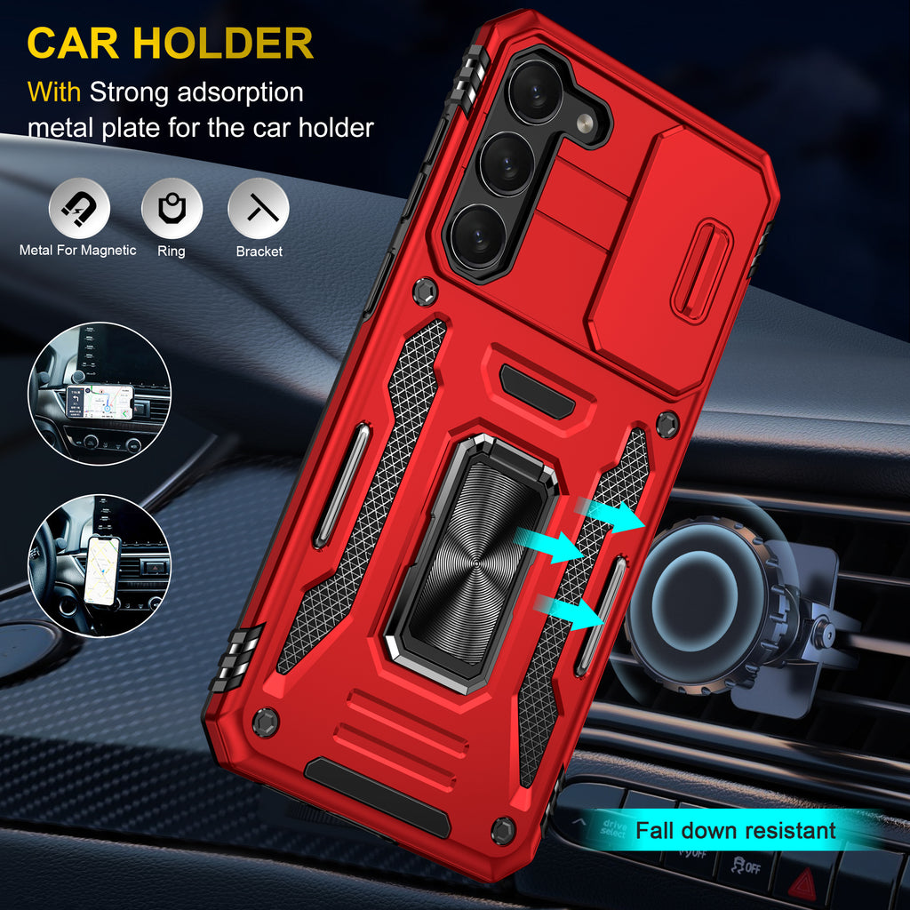 Samsung S23 Plus Case Shockproof Kickstand Hybrid Cover RED