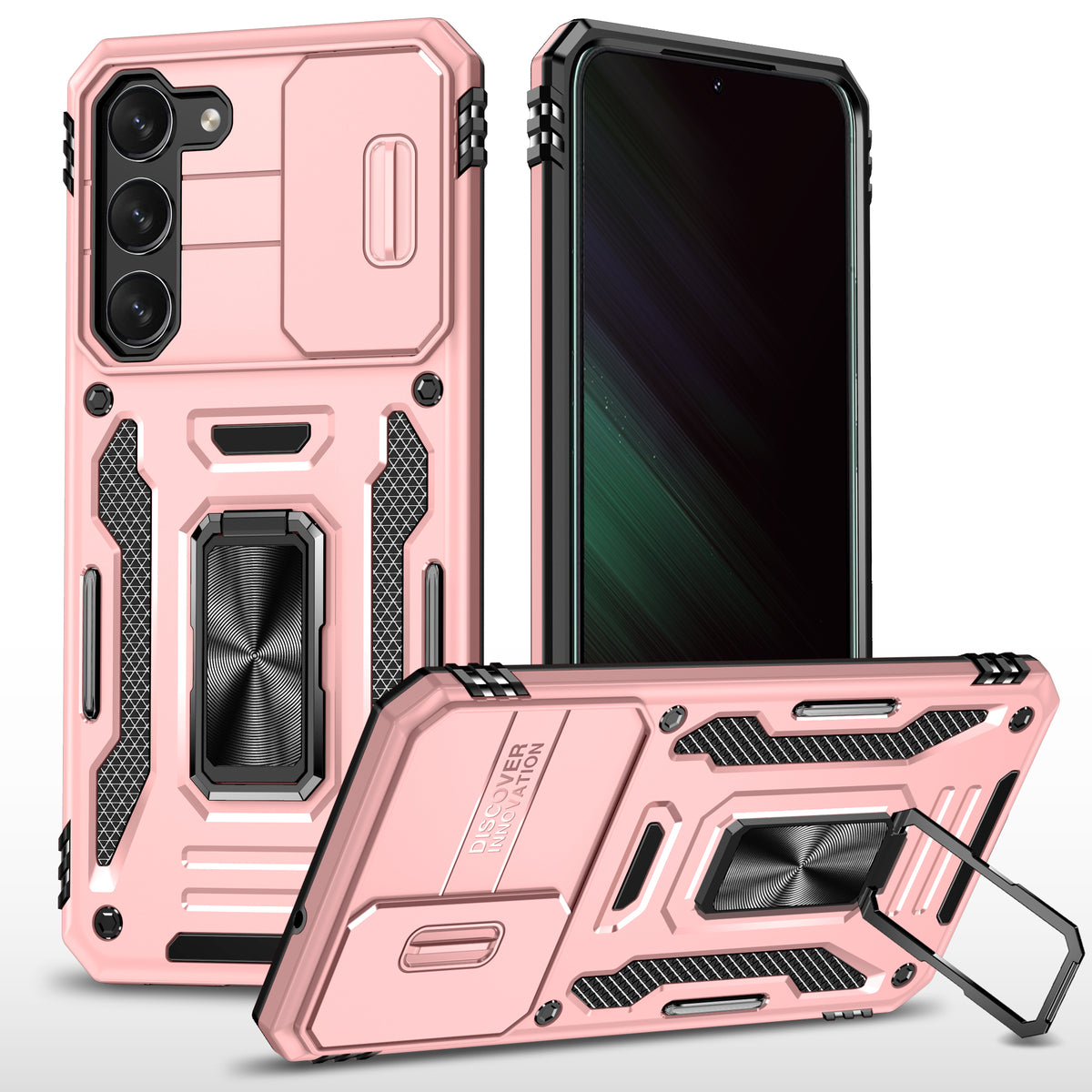 Samsung S23 Case Shockproof Kickstand Hybrid Cover PINK