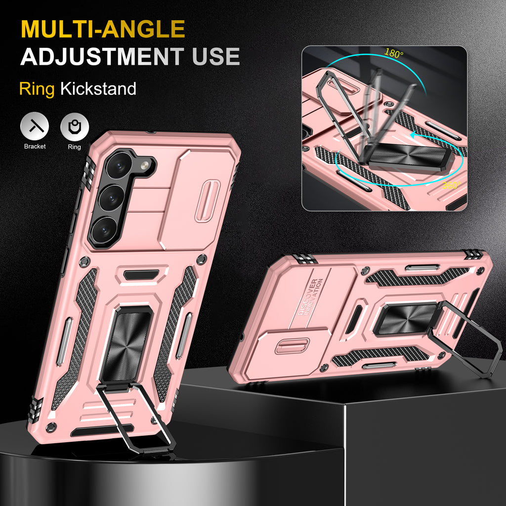 Samsung S23 Case Shockproof Kickstand Hybrid Cover PINK