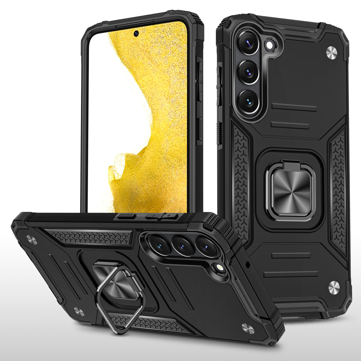 Samsung Galaxy S23 Plus Rugged Tough Case Shockproof Hybrid Cover BLACK