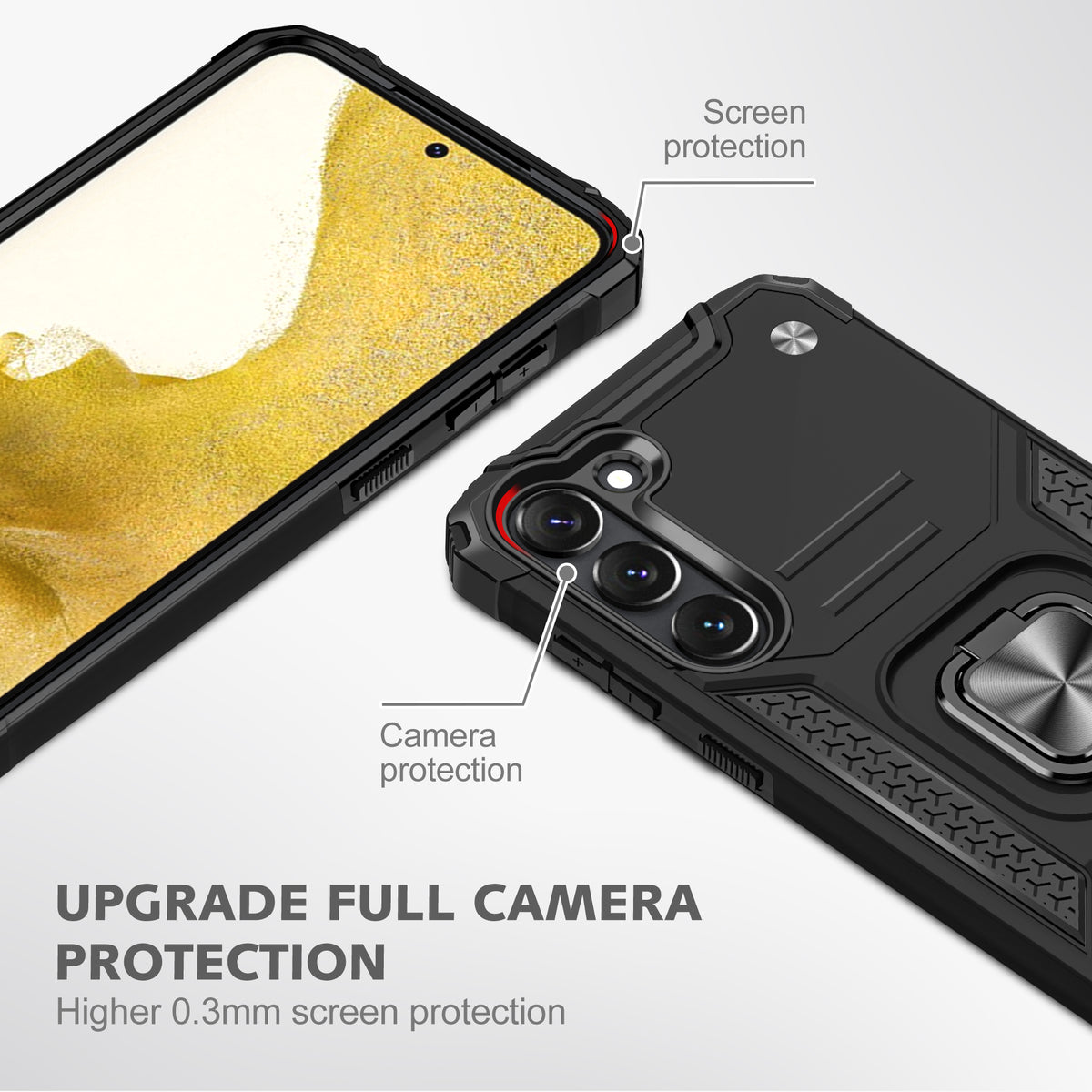 Samsung Galaxy S23 Plus Rugged Tough Case Shockproof Hybrid Cover BLACK