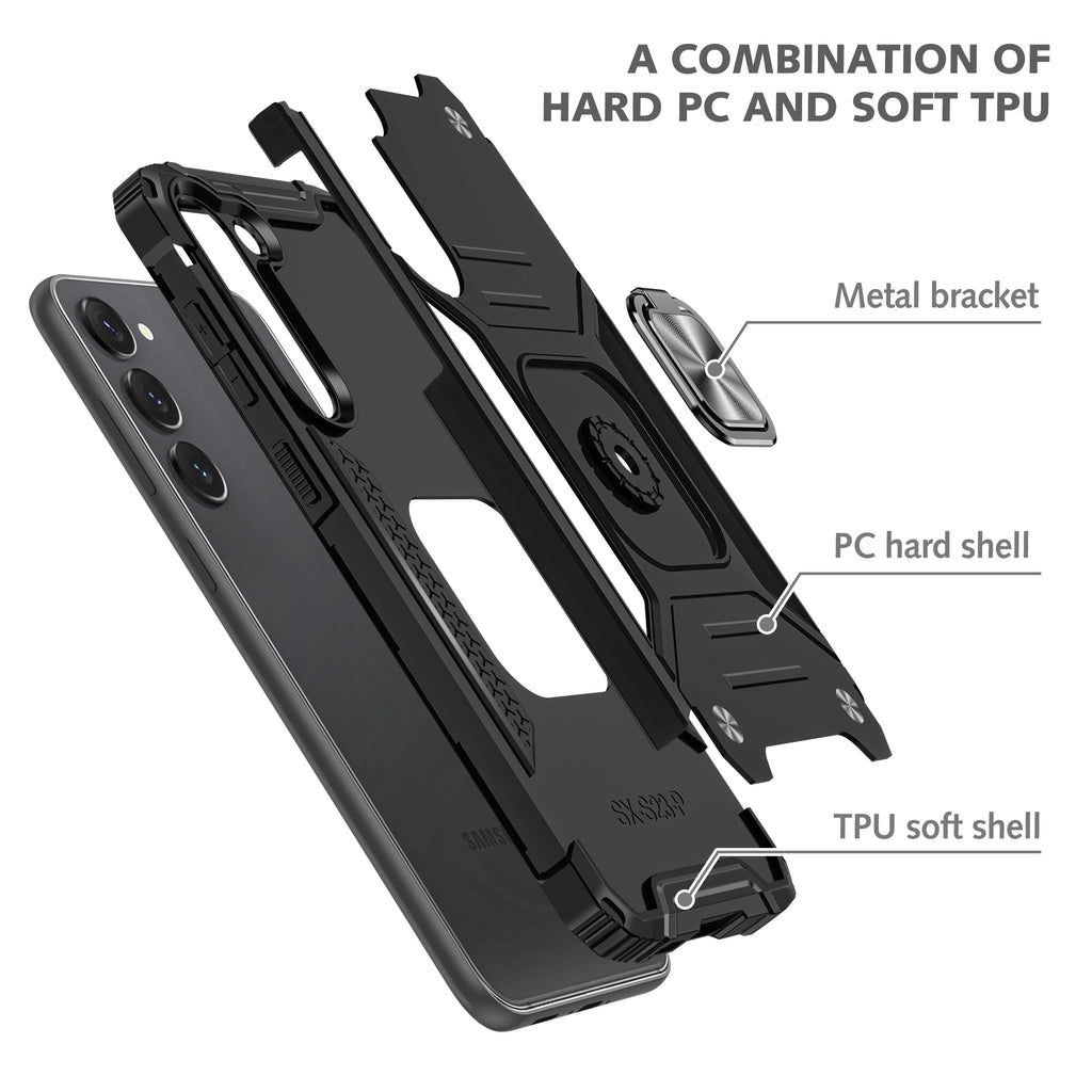 Samsung Galaxy S23 Plus Rugged Tough Case Shockproof Hybrid Cover BLACK
