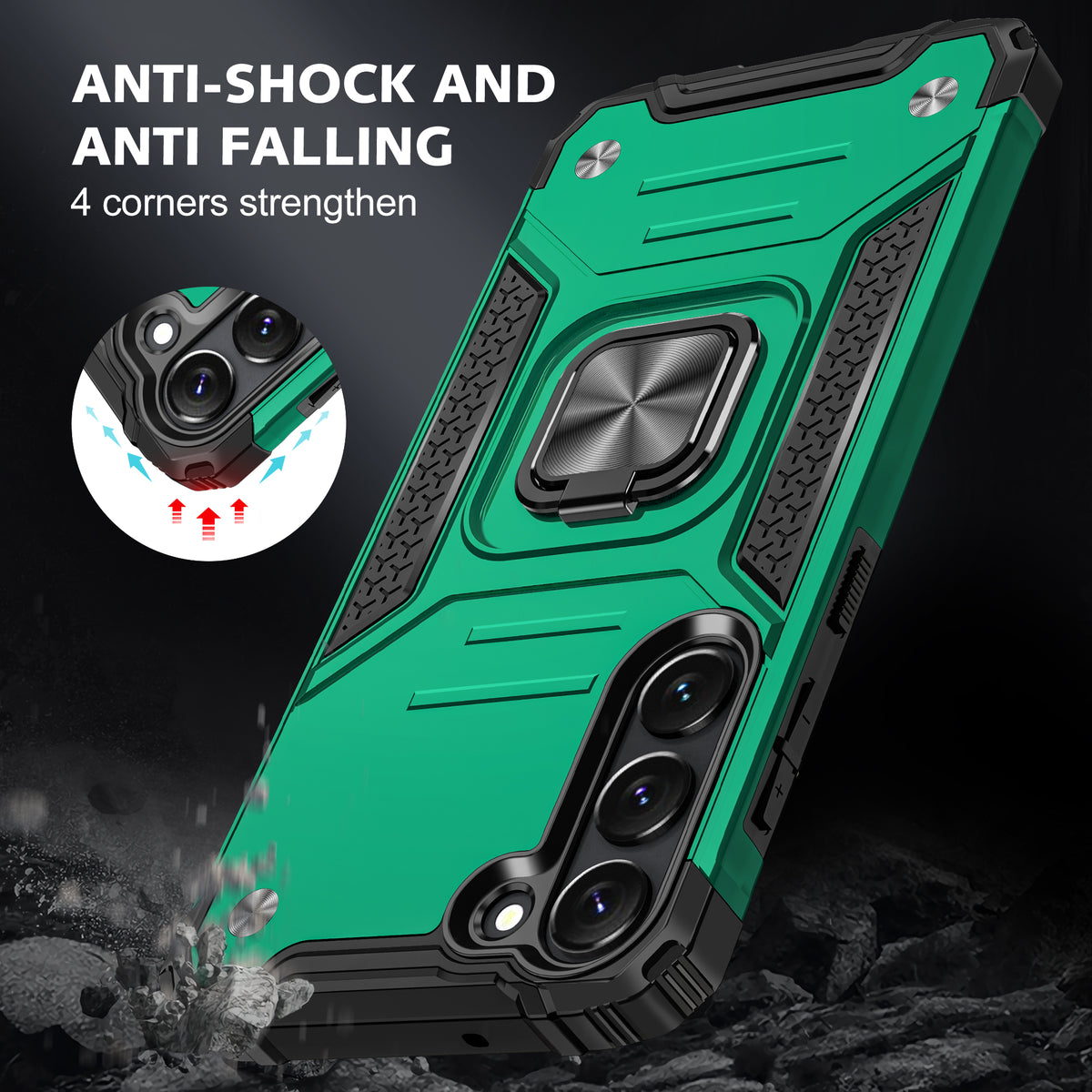 Samsung Galaxy S23 Plus Rugged Tough Case Shockproof Hybrid Cover DARK GREEN