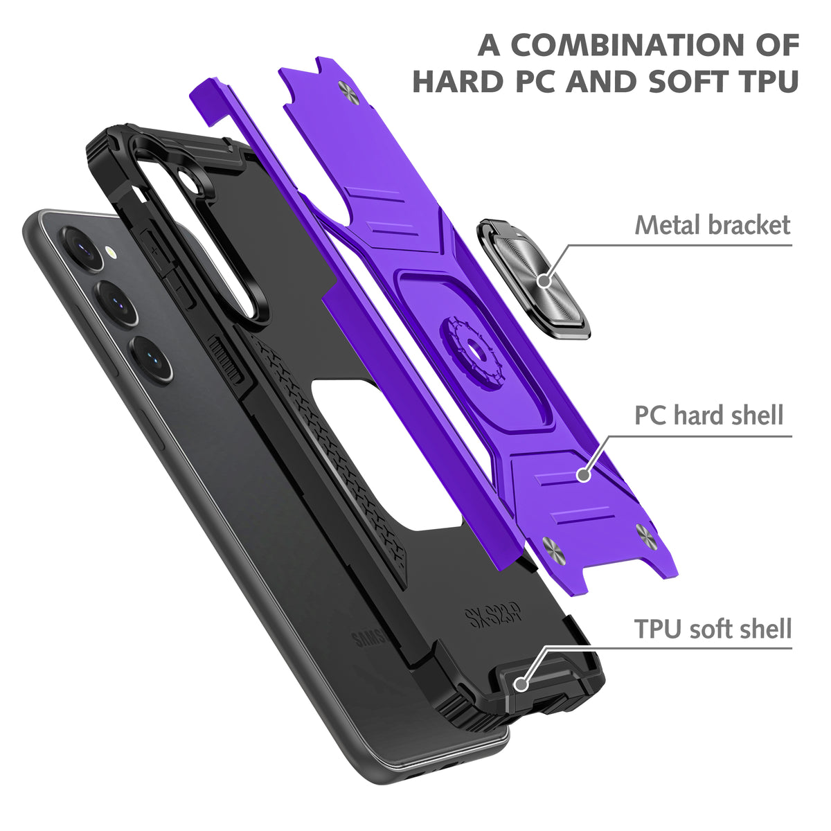 Samsung Galaxy S23 Plus Rugged Tough Case Shockproof Hybrid Cover PURPLE