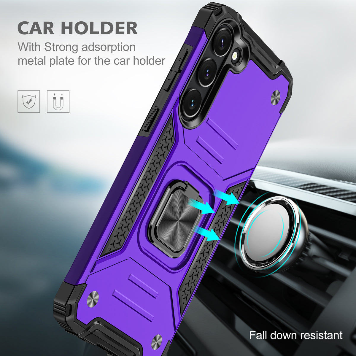 Samsung Galaxy S23 Plus Rugged Tough Case Shockproof Hybrid Cover PURPLE