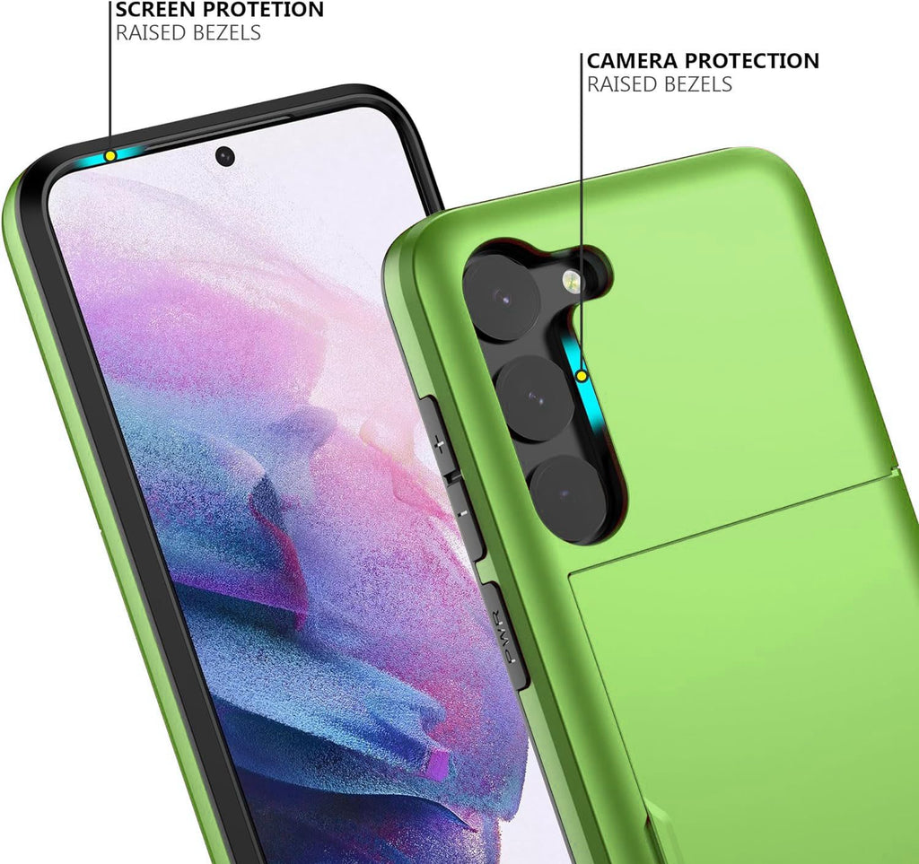 Samsung Galaxy S23 Plus Shockproof Wallet Case Card Cover GREEN