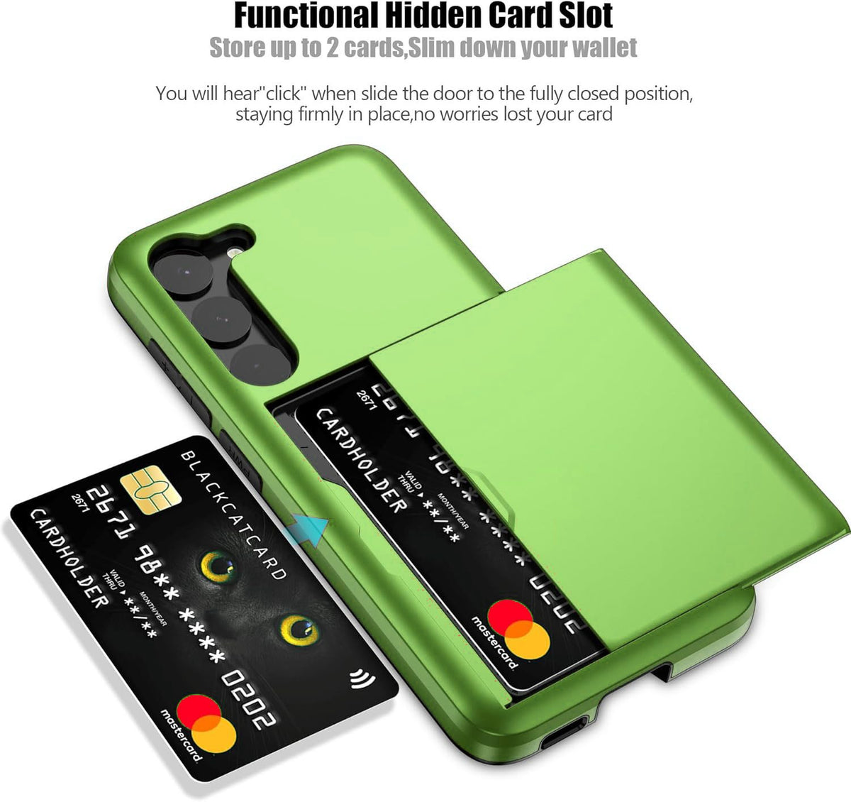 Samsung Galaxy S23 Plus Shockproof Wallet Case Card Cover GREEN