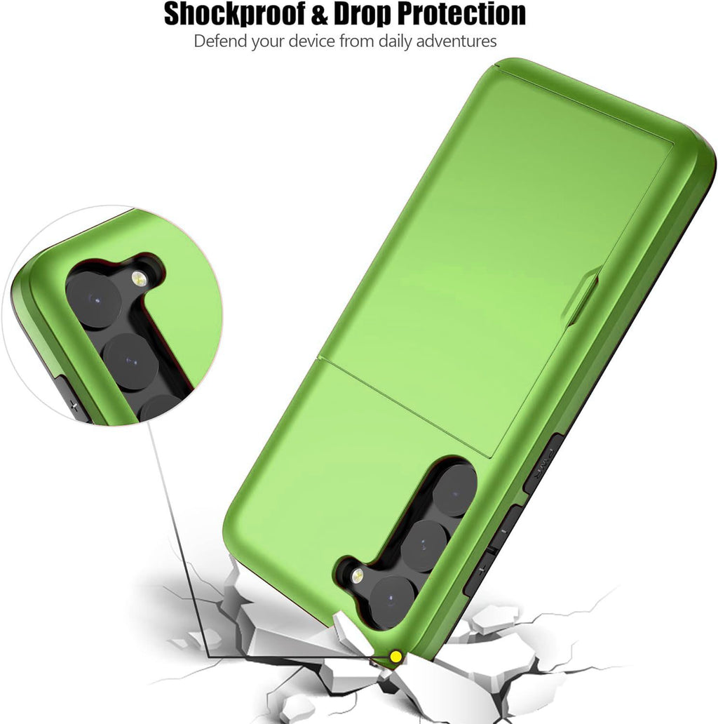 Samsung Galaxy S23 Plus Shockproof Wallet Case Card Cover GREEN