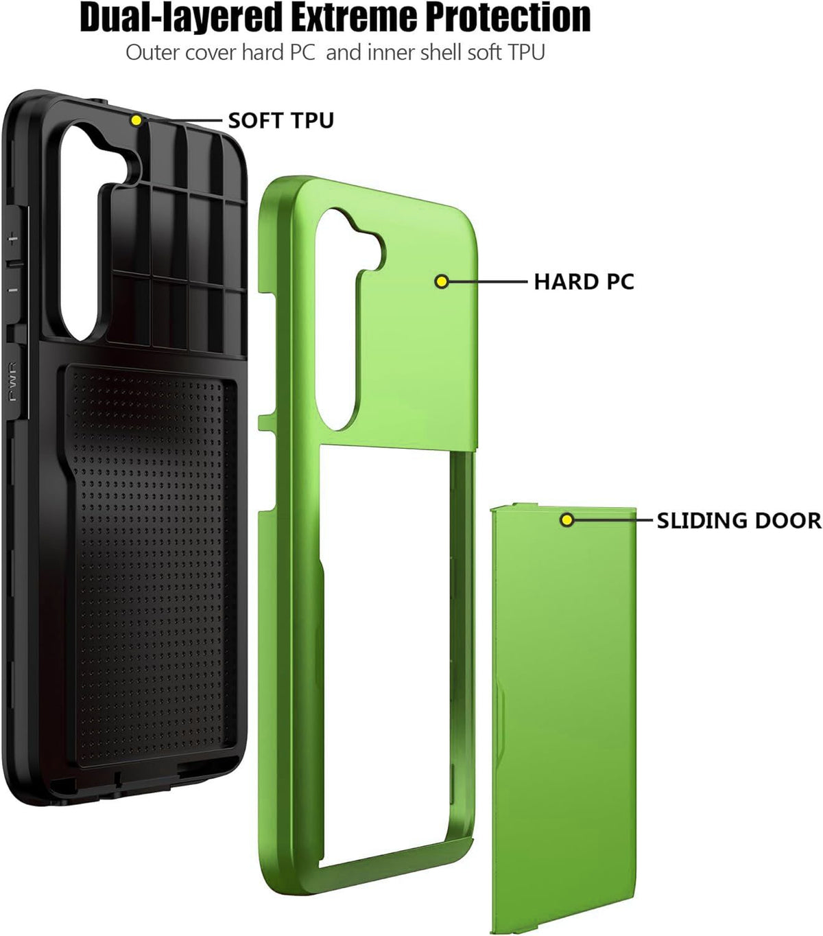 Samsung Galaxy S23 Plus Shockproof Wallet Case Card Cover GREEN