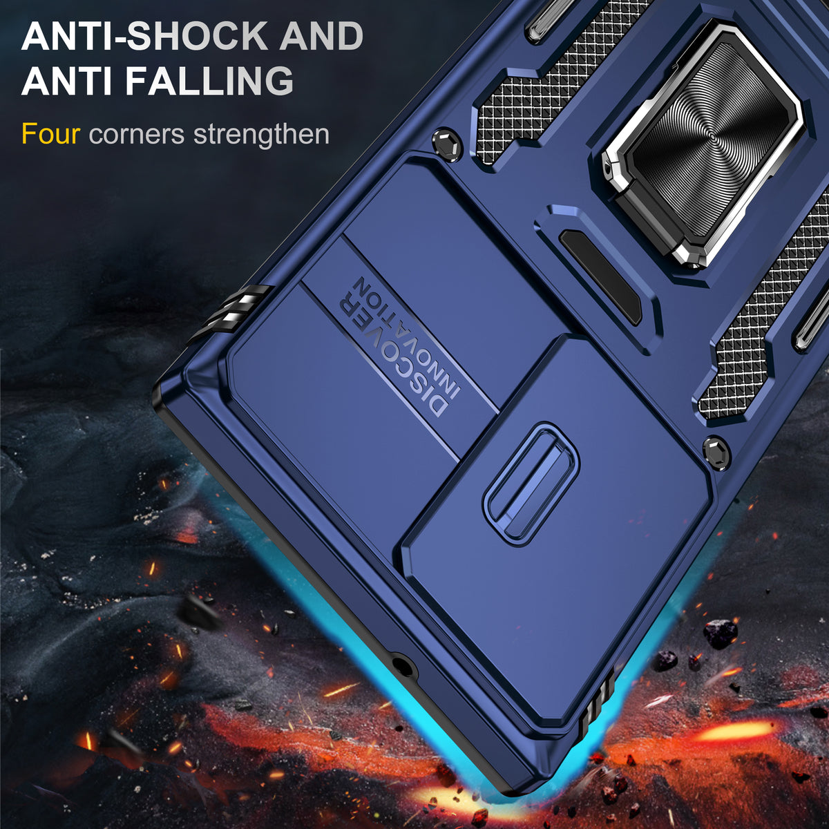 Samsung S24 Ultra Case Shockproof Kickstand Hybrid Cover DARK BLUE