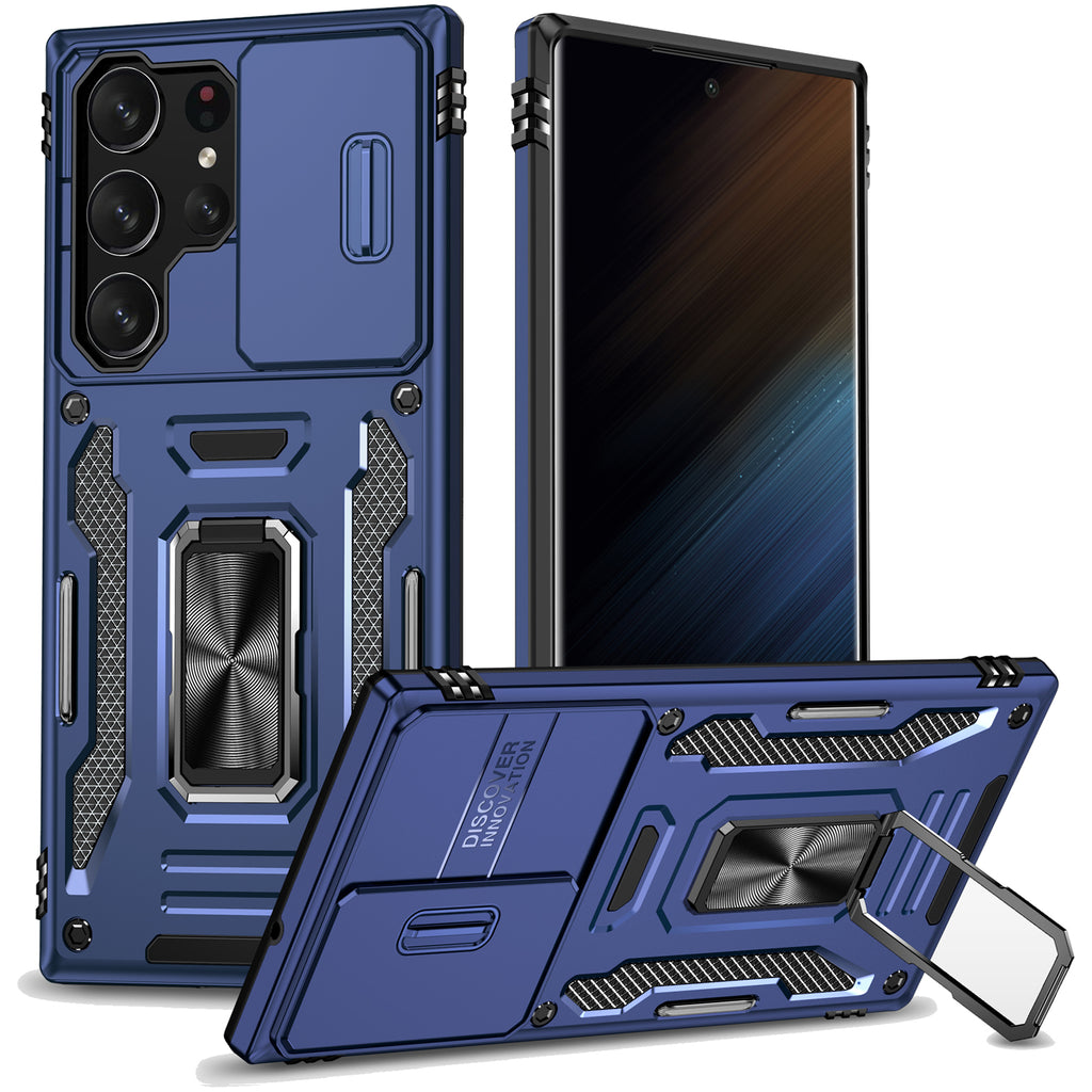 Samsung S24 Ultra Case Shockproof Kickstand Hybrid Cover DARK BLUE