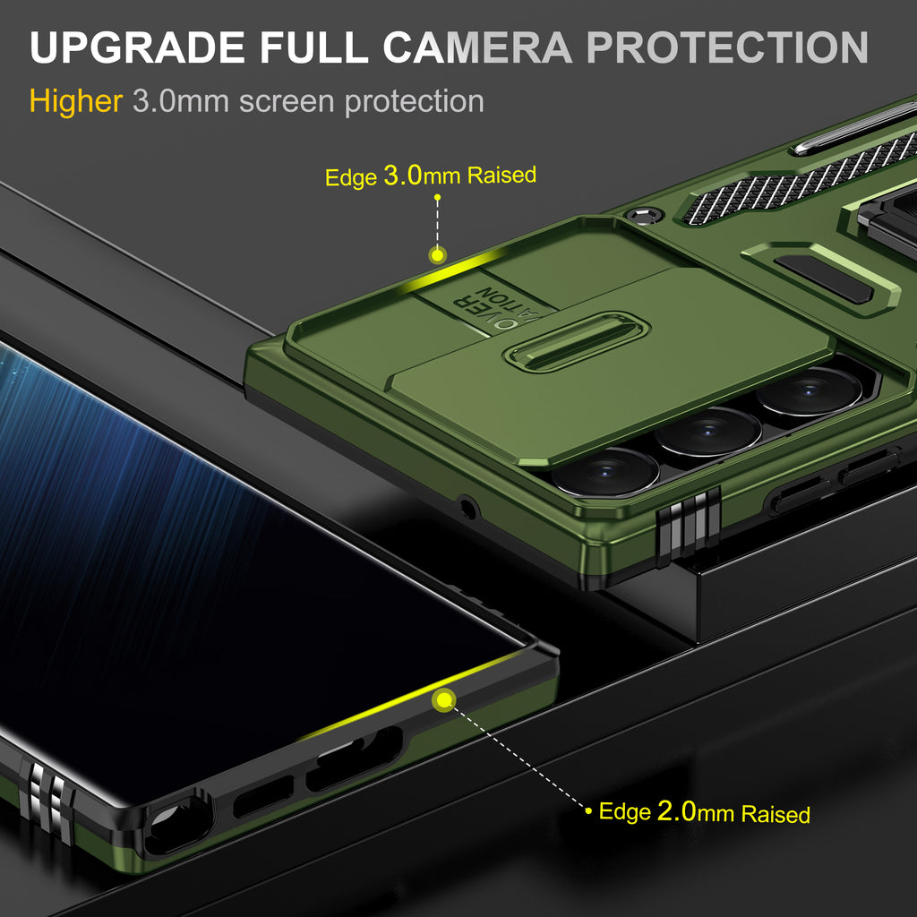 Samsung S24 Ultra Case Shockproof Kickstand Hybrid Cover DARK GREEN