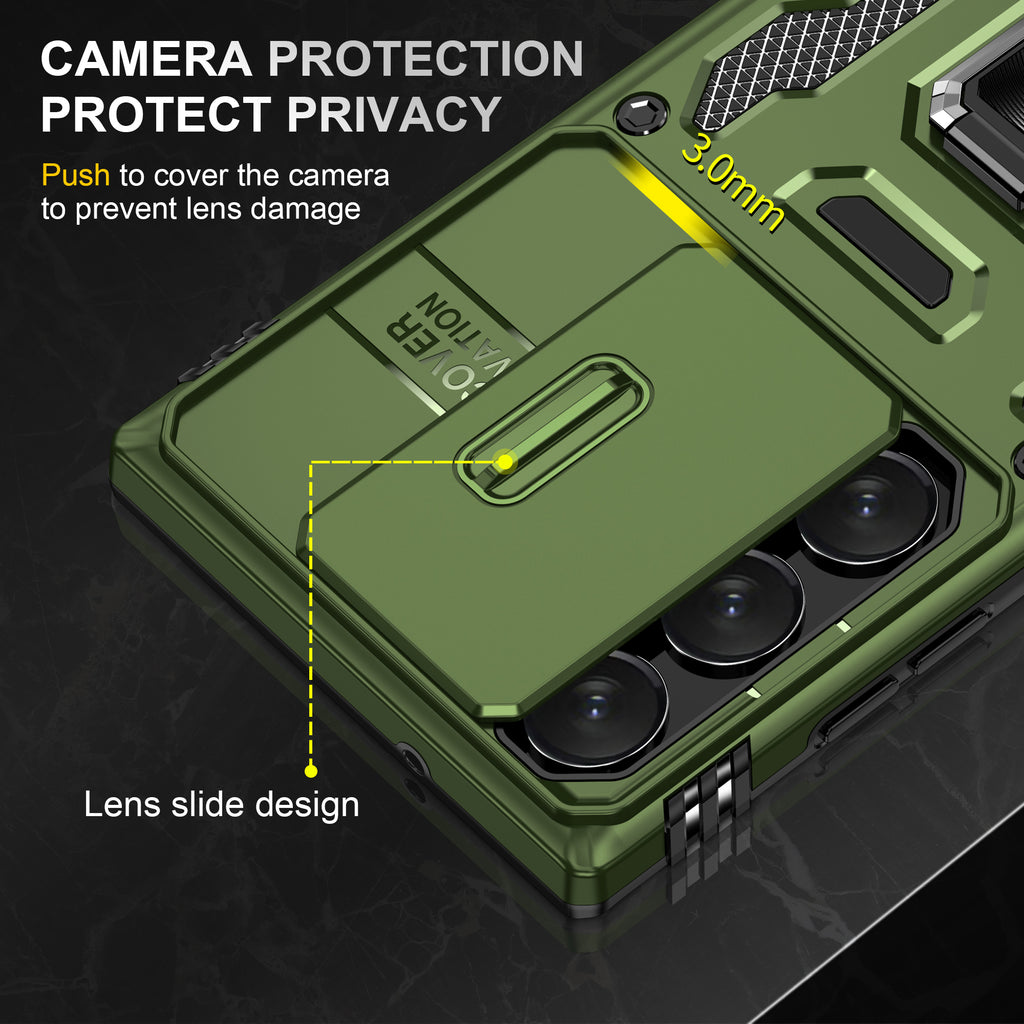 Samsung S24 Ultra Case Shockproof Kickstand Hybrid Cover DARK GREEN