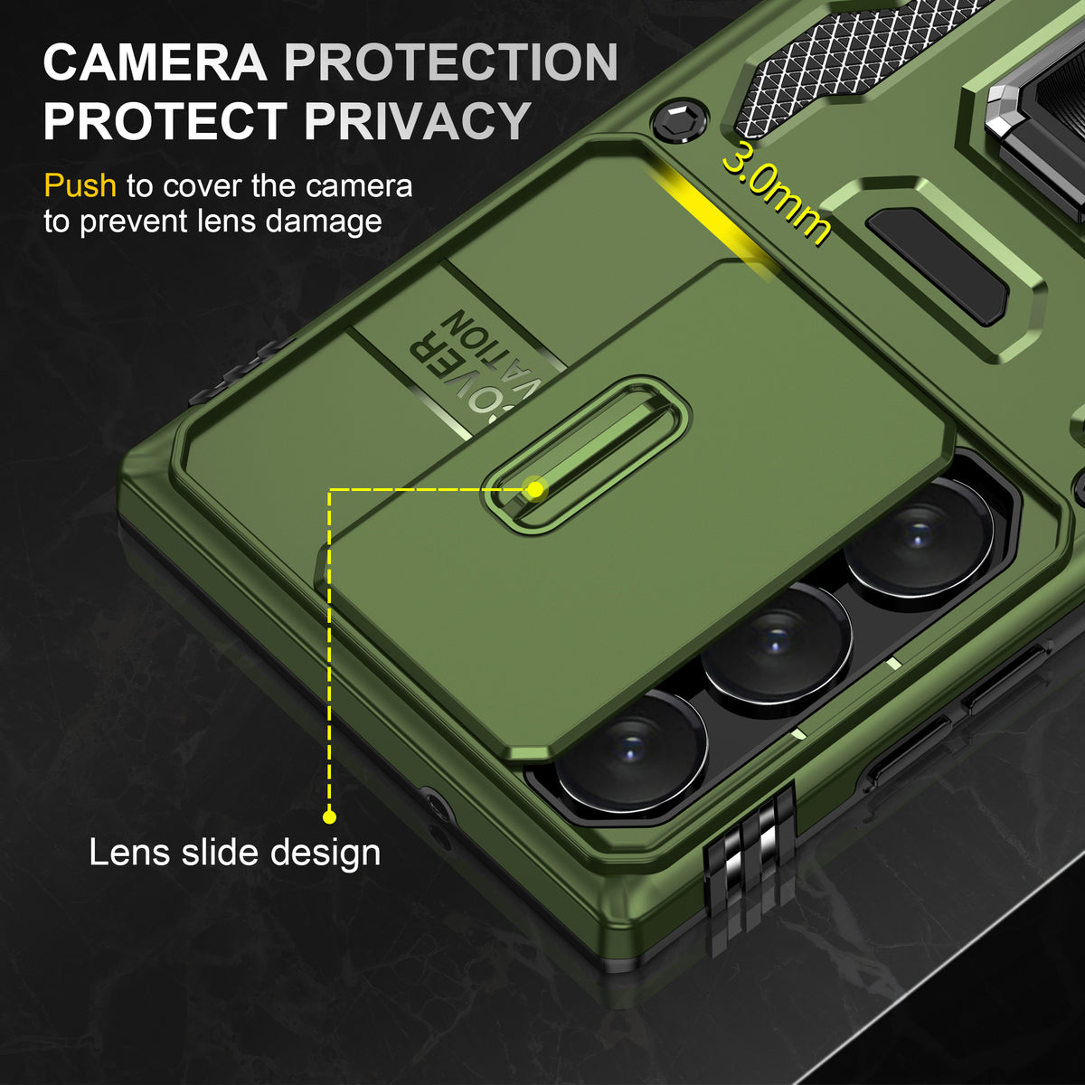Samsung S24 Ultra Case Shockproof Kickstand Hybrid Cover DARK GREEN