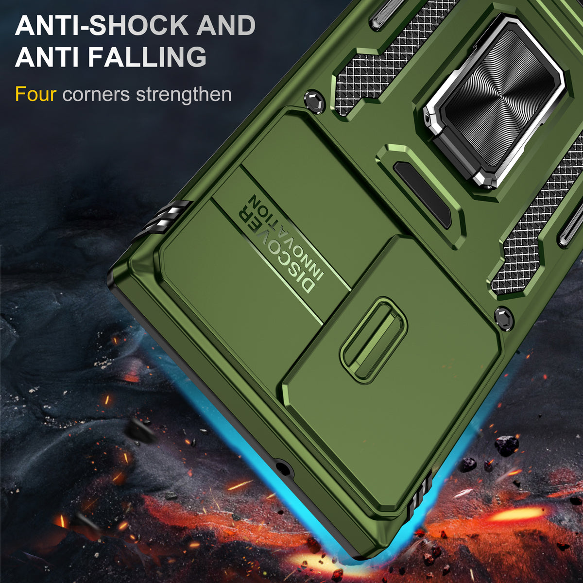 Samsung S24 Ultra Case Shockproof Kickstand Hybrid Cover DARK GREEN