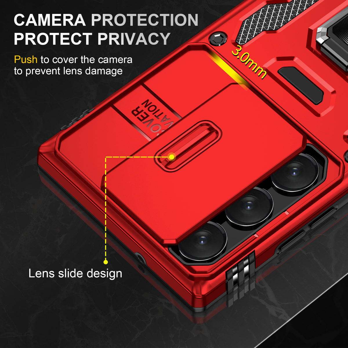 Samsung S24 Ultra Case Shockproof Kickstand Hybrid Cover RED